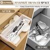 Gulfmew 1 Pack Deep Drawer Organizer Bins, Adjustable Sliding Drawer