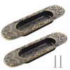 Biaungdo 2 Pcs Recessed Flush Handles Stainless Steel Finger Oval