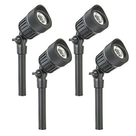 Sterno Home GL33010BK Paradise Low Voltage Micro Spot Light Kit, 4-Pack, Black, 4 Piece