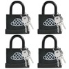 4pcs Small Locks with 12 Same Keys, Padlock with Key