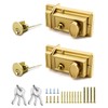 QWORK Night Latch Deadbolt Rim Lock with Key, 2Pack Gold