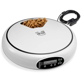 Arf Pets Arf Pets Automatic Pet Feeder, 5 Meal Food Dispenser for Dogs, Cats & Small Animals w/Programmable Timer, Dishwasher-Safe Tray Feeds Wet or Dry Food - (Serves 4 Meals Per Day) Adopter Included