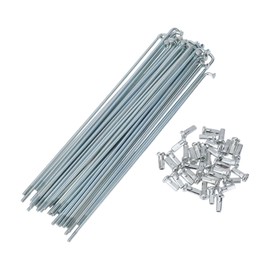 A ABSOPRO 36 Set 12G Bicycle Spokes 169mm Bike Wheel Spokes 45 Steel Galvanized Silver Tone