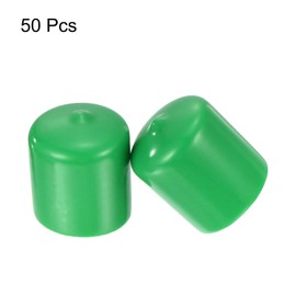 sourcing map 50pcs Rubber End Caps 28mm ID Vinyl Cap Cover Screw Protectors Dark Green