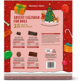 25-Day Advent Calendar for Dogs – USA Beef & Chicken Jerky Treats, 13.5 oz – No Corn, Wheat, Soy – Natural, Grain-Free, Limited Ingredients