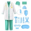 ReliBeauty Doctor Costume for Kids with Accessories Kids Scrubs for