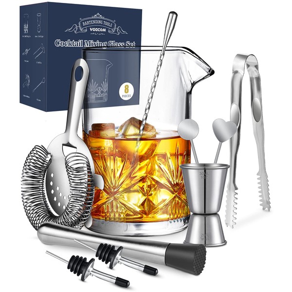 Cocktail Mixing Glass, veecom 18oz Mixing Glass 10 Piece Old