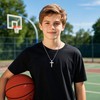 WINFY Basketball Cross Necklace for Boys Men Inspirational Christian Bible