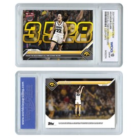 WCG 2024 Topps Bowman Iowa Caitlin Clark Card #49 Breaks All-Time NCAAW Scoring Record - Graded GEM Mint 10