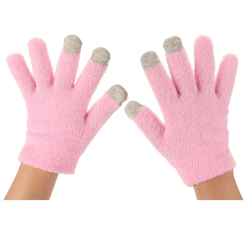 Pink Moisturizing Hand Gloves Touch Screen Prevent Cracked Skin Green