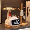 Itigoitie Cute Cat Desktop Clock Decoration,Smart Electronic Digital Mute Clock,Living