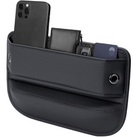 Owntow Universal Fit Car Gap Filler, Premium Leather Car Seat Gap Filler Organizer, Car Organizer Car Accessories for Women Men, Car Essentials for Car SUV Truck (Black, 1 Pack)