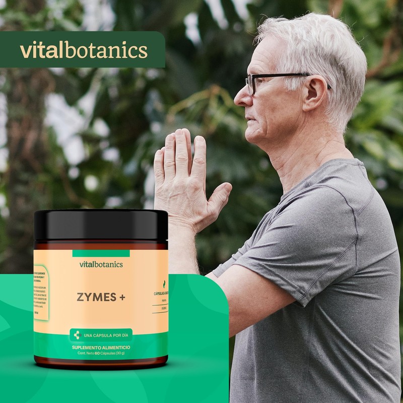 Enzimas Digestivas con Papaya, mezcla de enzimas como Papaína, Bromelina,