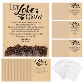 Spakon 100 Set Wedding Seed Packet Favors for Guests Let Love Grow Cards Plastic Self Adhesive Bags Seed Packet Gifts for Wedding Party Souvenirs Welcome Bag Stuffers
