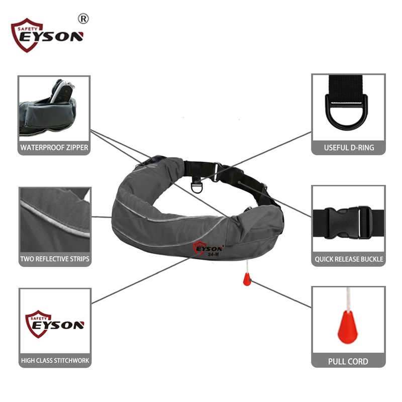 Eyson Inflatable Life Jacket Life Vest Life Ring Belt Pack