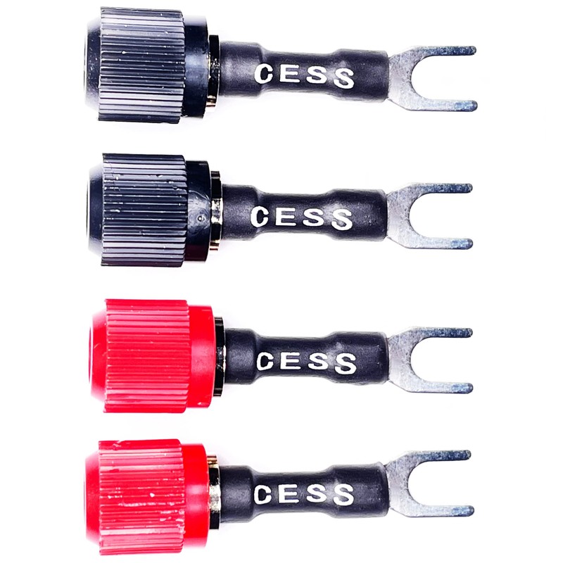 CESS-125S Spades Fork Plug to Twist Binding Post/Banana Female Jack