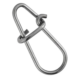 Alwonder Pack of 50 Snaps Fishing Hooks Stainless Steel for Spin Fishing Duo-Lock Bait Snaps Freshwater Saltwater Fishing Swivels Quick Change Fishing Clips Carabiner Hook Connector in Size #2