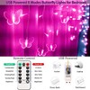 Lainin 12ft/3.5M USB Powered 8 Modes Butterfly Curtain Night Light