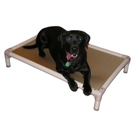 Kuranda Chewproof Bed - Almond PVC - 35" x 23" - Heavy Duty Vinyl - Smoke