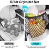 Car Front Seat Organizer Net, Automotive Storage Mesh Pocket for