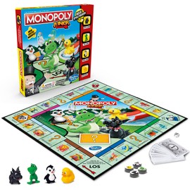 Hasbro Gaming Monopoly Junior Strategiespiel, Brettspiel für 2-4 Spieler, Spielspaß mit Freunden und Familie, Perfekt als Partyspiel und für Multiplayer-Spaß, Geschenk für Kinder ab 5 Jahren