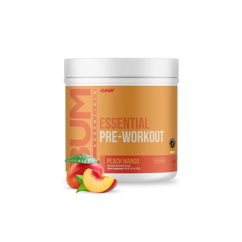 Raw cbum essential pre workout pre entrenamiento 30 servicios sabor