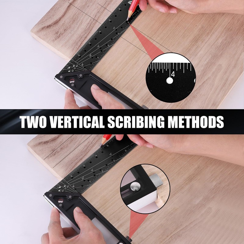 LARMEIL 12 Inch Framing Carpenter Square, Woodworking Square Ruler, Try