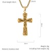 Aprila Men Wrench Cross Necklace,Stainless Steel Gold Crucifix Jesus Pendant