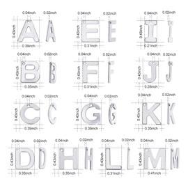 DanLingJewelry 150-200 pcs Random Letter Charms 304 Stainless Steel Mixed Alphabet A-Z Charms Assorted for Jewelry Making and DIY