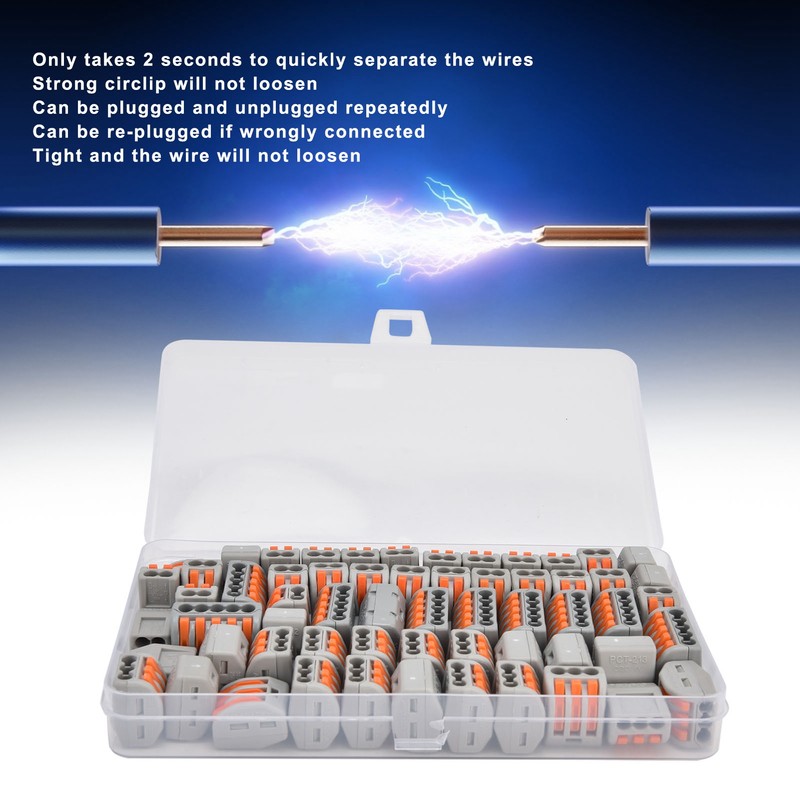 60Pcs Lever Nuts Quick Connect Wire Connector Conductor PCT‑212 ‑
