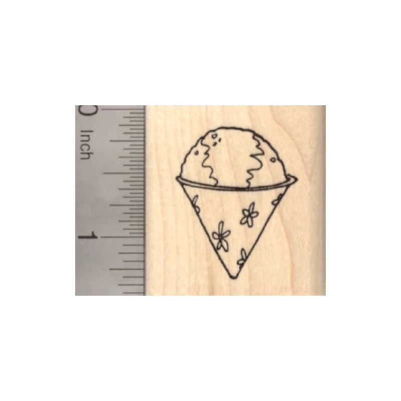 Snow Cone Rubber Stamp, Shaved Ice Dessert