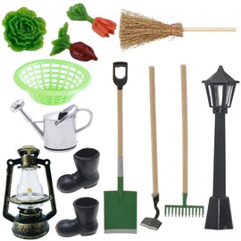 Lowats Dollhouse Garden Accessories 12 Pieces Miniature Garden Tool Miniature Dollhouse Garden Tools Micro Landscape Mini Garden Decoration Set Dollhouse Garden Miniature Decoration Miniature Garden