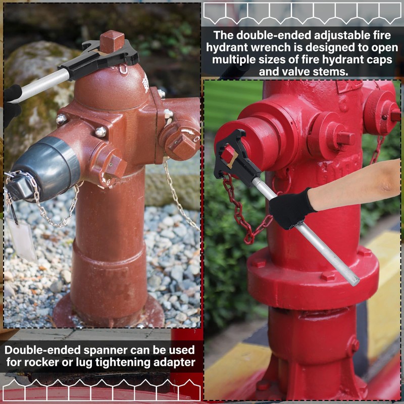 Gisafai Fire Hydrant Wrench Double Head Adjustable Heavy Duty Hydrant