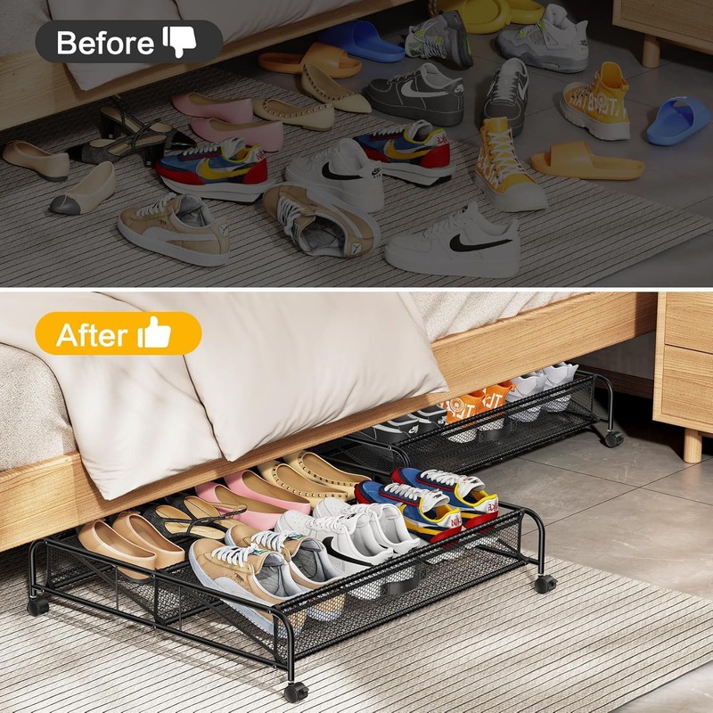 Under Bed Shoe Storage Organizer,1 Pack Shoe storage with Wheels