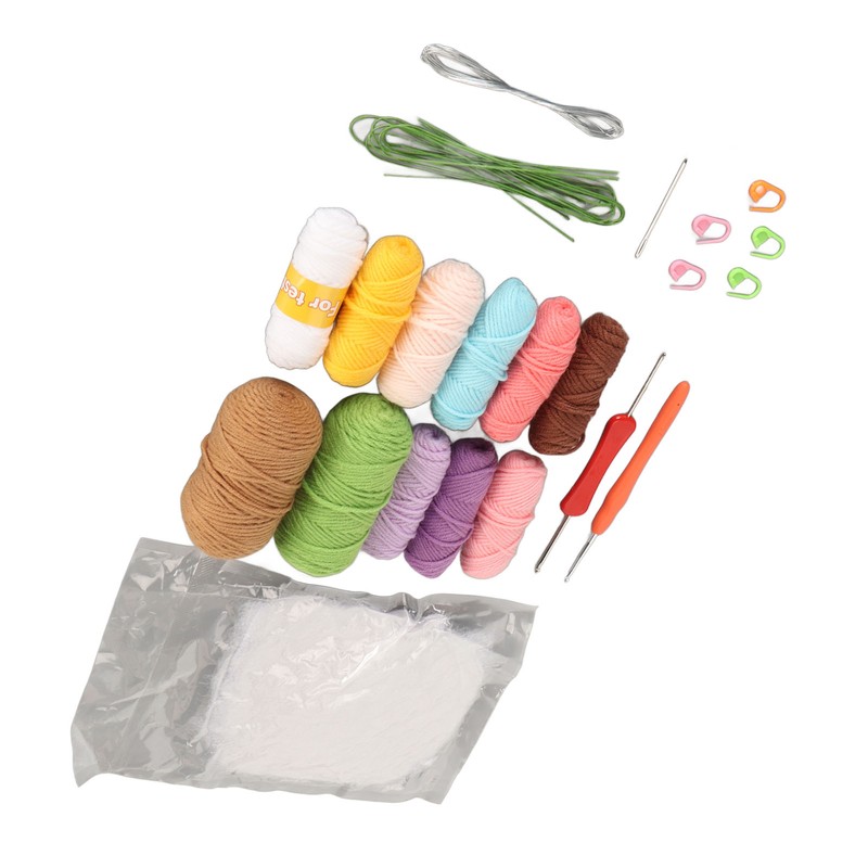Crochet Starter Kit Educational Colorful DIY Craft Supplies Crochet Potted