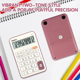 Pendancy Cute Compact Desk Calculator, 12-Digit LCD Display, Basic Functions, Auto Sleep, Pocket Size Design at 4.7" x 2.9", Handheld Desktop Calculator, Ideal for Office, School, Business, Travel