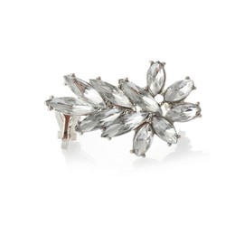 Yheakne Boho Crystal Ear Climber Earrings Silver Crystal Studs Earrings Punk Rhinestone Ear Crawler Earrings CZ Ear Cuff Climbing Earrings Bridal Earrings Jewelry for Women and Girls (Silver)