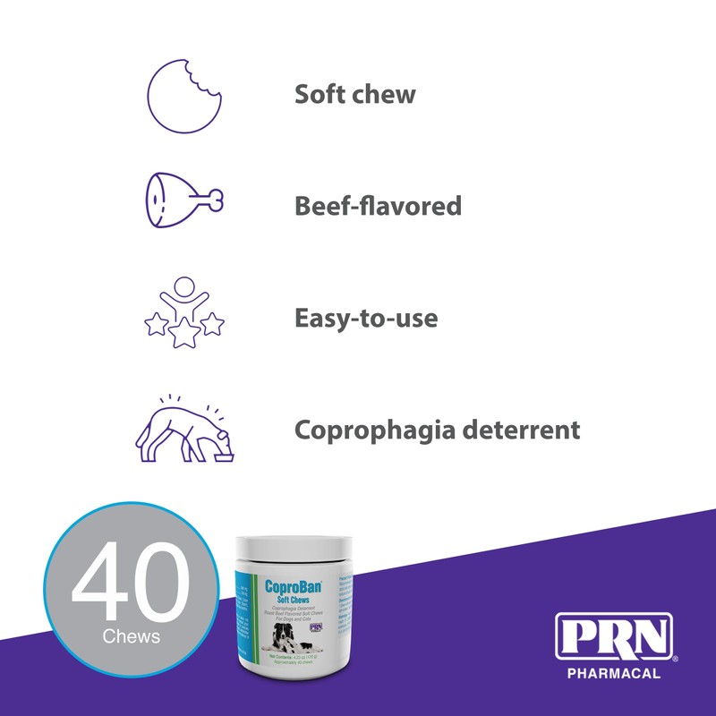 PRN Pharmacal CoproBan Anti-Coprophagia Soft Chews, Roast Beef Flavor -