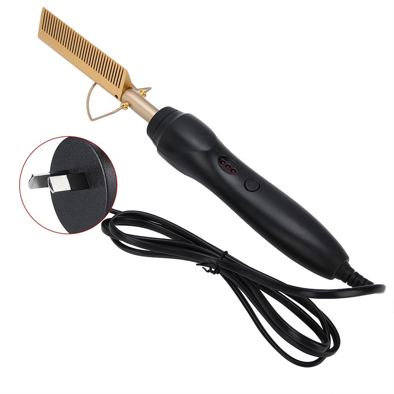 Multi Functional Electric Heating Hair Straightener Comb Hair Curler Curling