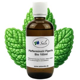 Sala Pfefferminzöl mentha piperita ätherisches Öl BIO - zum Verzehr - 100% naturrein 100 ml Glasflasche