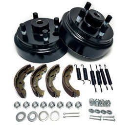 Golf Cart Brake Drums Kit with Brake Shoes & Springs Fit For 1996-up EZGO TXT Electric, Rear Brake Repair Kit for Driver Side & Passenger Side, 19186G1P 70794G01 70795G01 27944G01(38pcs)