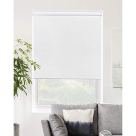 Chicology Cordless Roller Shades Snap-N'-Glide, Blackout Window Treatments Perfect for Living Room/Bedroom/Nursery/Office and More.Byssus White (Room Darkening), 58"W X 72"H