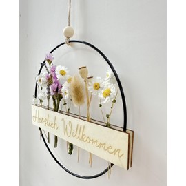 Garland Dried Flowers Zigzag Door Garland Warm Door Garland Dried Flowers Logo Garland Wood Metal 22cm Carved Ring Door Logo Welcome Sign