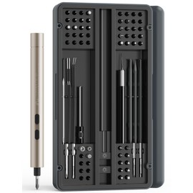 iFu Mini Electric Screwdriver, 90 in 1 Precision Screwdriver Set – Small Cordless Power Screwdriver with LED Light & 64 Magnetic Bits, Repair Tool for Phone Laptop Camera Watch Computer