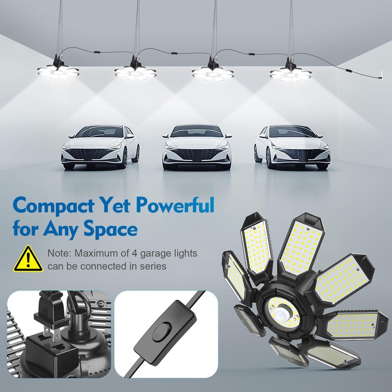 TANBABY 2 Pack Motion Sensor Garage Light, Deformable Garage Lights