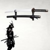 BYTOTU Katana Wall Mount - Black Plexiglass Sword Stand -