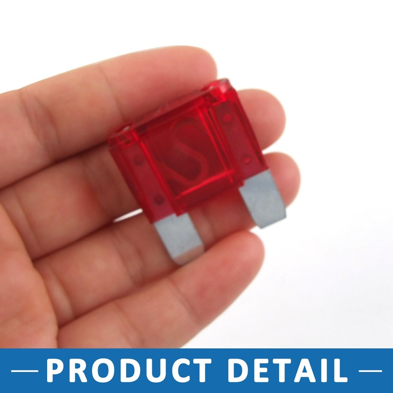 A ABSOPRO Car Red Plastic Coated Blade Type Maxi Fuse