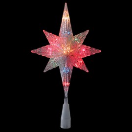 Northlight 11" Clear Crystal Bethlehem Multi Lights Star Christmas Tree Toppers
