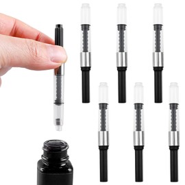 6 Pack Black Universal Fountain Pen Ink Converter, Push in Fountain Pen Ink Converter, Fill InkAbsorber Resistant and Deft Writing and Correction Supplies Pens and Refills