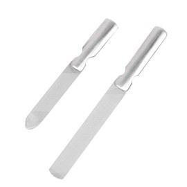 minkissy 2-pack Stainless Steel Nail Files Double Sided Manicure Tools Nail for Fingernails Toenails Set Short Long Files